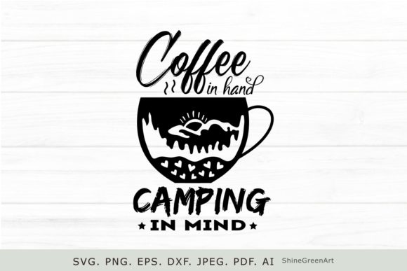 Coffee in Hand, Camping in Mind: A Versatile Embroidery Design